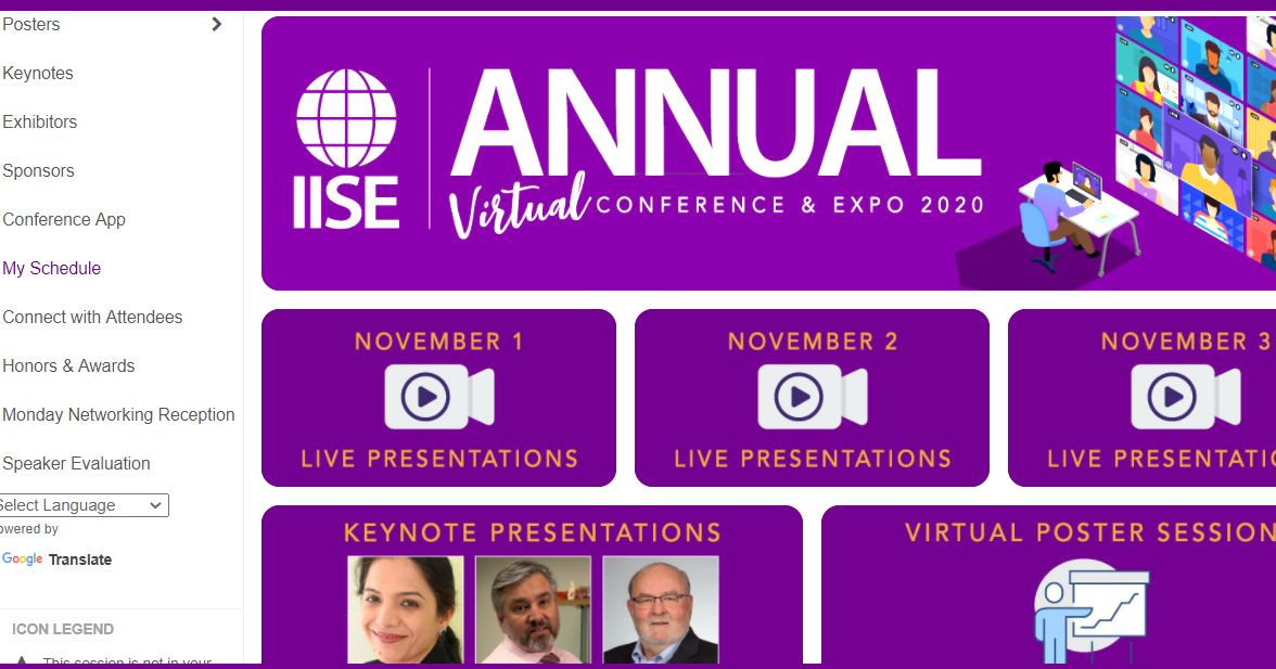 iisenet's tweet photo. 2 Free #IISEAnnual2020 Town Halls kick off in 10 min. (1:40 p.m., GMT -5): Operational Excellence Division; Society for Engineering & Management Systems (SEMS). Get free peeks, visit the Virtual Exhibit Hall, Sponsors, More. https://t.co/du1KEf8Pf9. Event code: IISE2020 https://t.co/YoOAPBRLv0