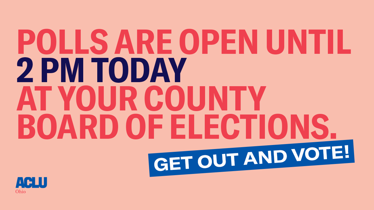 acluohio's tweet photo. 🗣️If you're standing in line by 2pm, you have a right to vote. 

🗣️If anyone tells you otherwise, call the Election Protection Hotline immediately (https://t.co/6BswPOGFuy).

🗣️Stay👏🏽 in 👏🏾line 👏🏿and👏🏻cast 👏🏽your 👏🏾ballot.👏🏿
#VOTE  #EveryVoteCounts #CountEveryVote https://t.co/Go9kibS55t