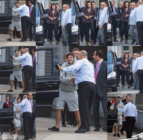 25. Why was harrys shirt ripped after a flight with louis 