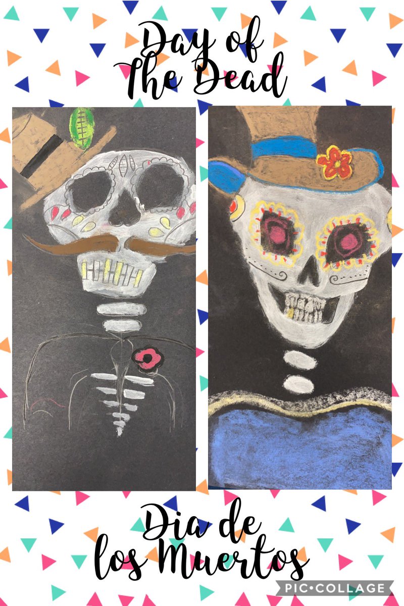 MrsNScott2018's tweet photo. P6/7 @MayfieldPS explored the Mexican tradition of ‘Dia de los Muertos’ before creating their own Sugar Skulls using line and symmetry within their artwork #CreativeCarys #DayOfTheDead https://t.co/hS0SCK2fpd