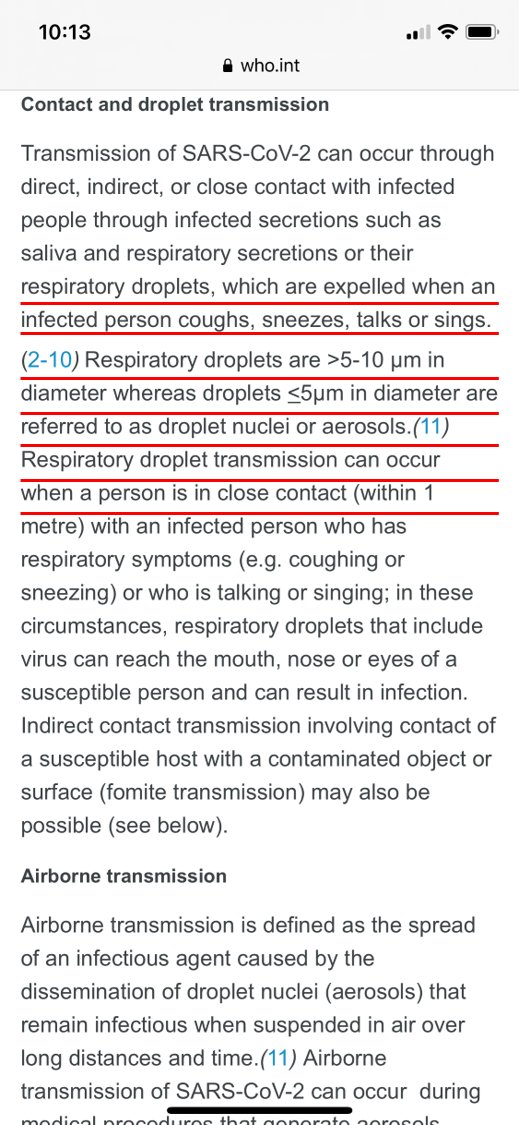8/x These are some examples of statements from that WHO scientific brief (July 9) that mentions indoor airborne/aerosol spread of SARS-CoV-2, but then talks about these ideas mostly as hypotheses without support.