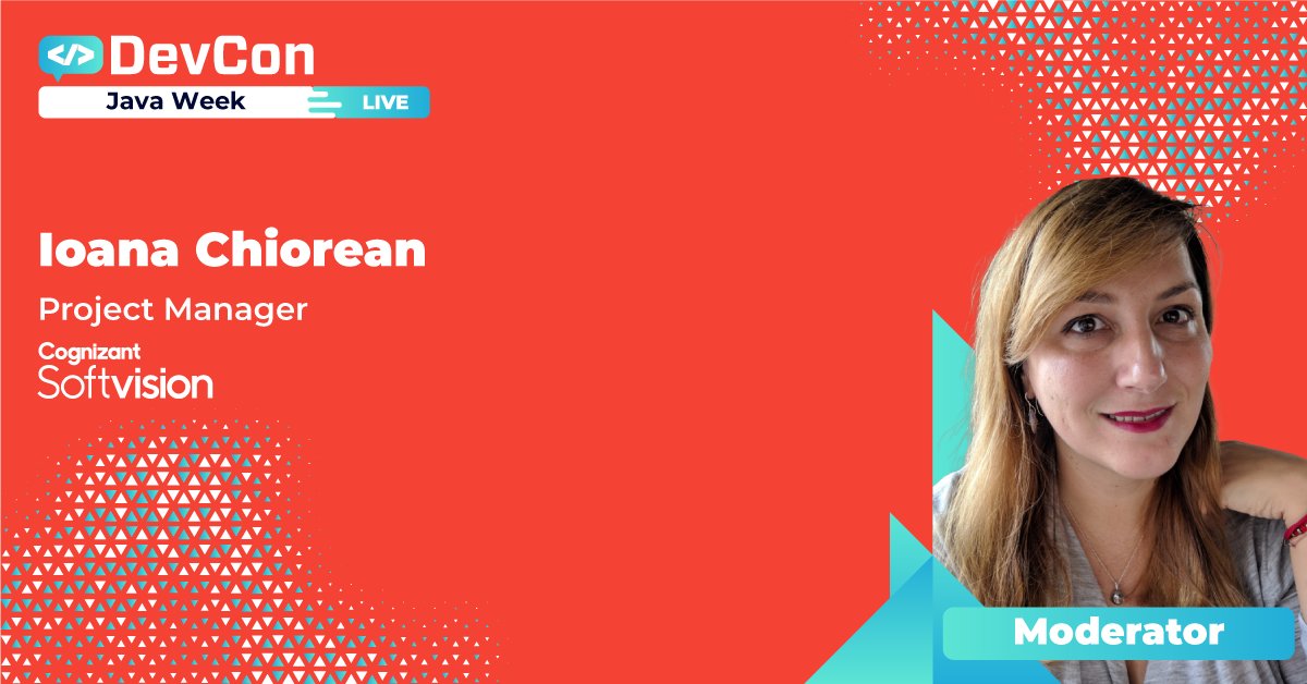 😃 Ioana Chiorean is one of our awesome moderators for Java Week! Enjoy her charismatic personality &amp; high-quality questions at DevCon Live, Java Week! 👉 buff.ly/35ZOkVU