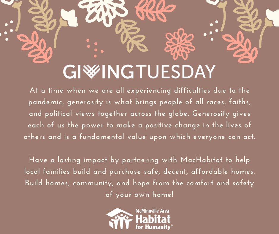 Coming soon! December 1, 2020. #GivingTuesday #MacHabitat #HabitatForHumanity