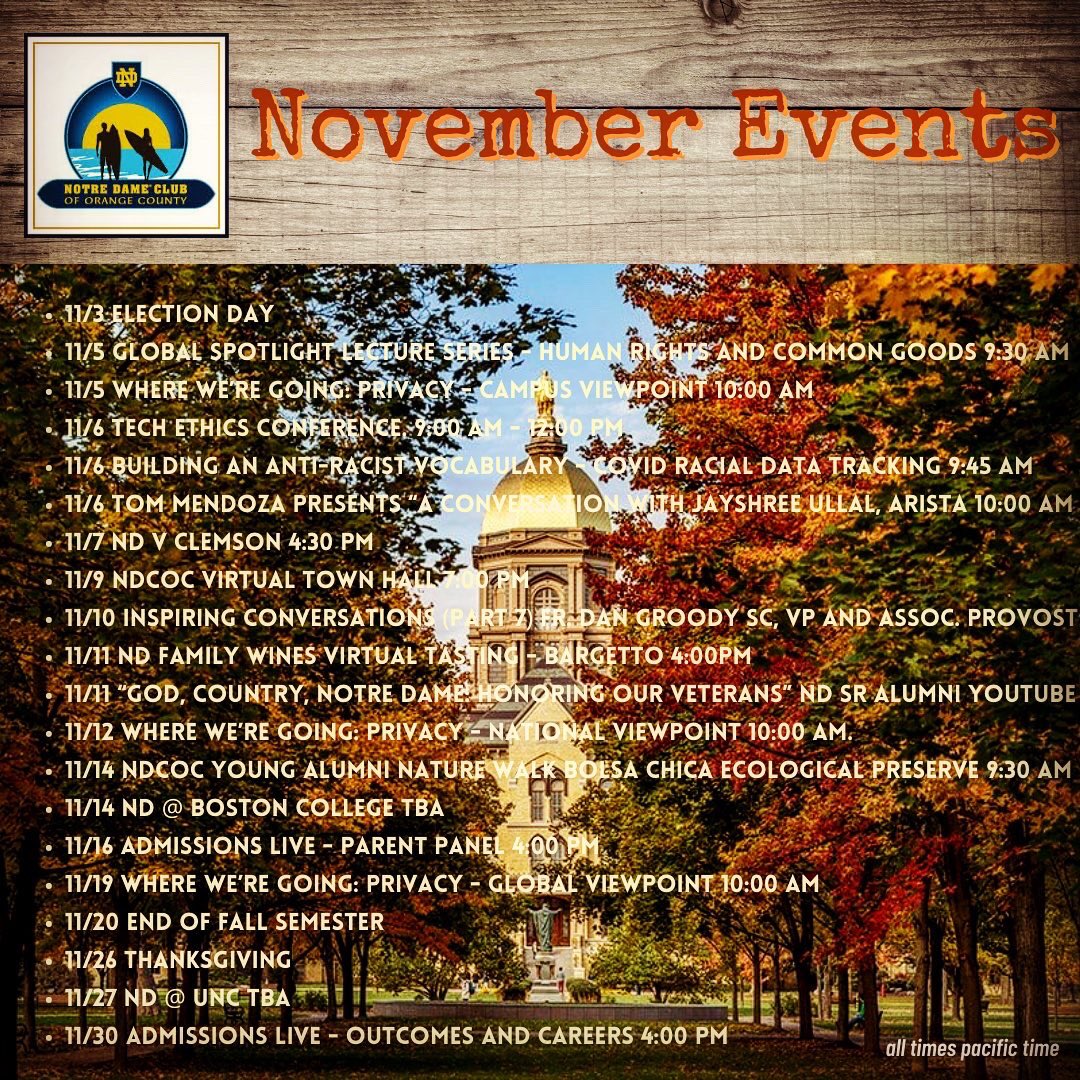 NDCOC's tweet photo. 🍁🍂Believe it or not, it’s November!🍁🍂
#NDCOCCalendar #Novemberalready #NDCOCYoungAlumni #NDCOCSeniorAlumni #NDCOCService #beatclemson #thanksgivingiscoming #sweaterweather #novemberunderthedome #novemberinoc #southerncaliforniafall https://t.co/HDTzEqdts8