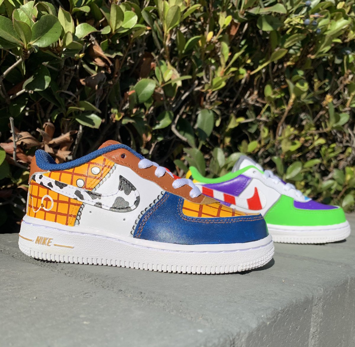 schmidtink's tweet photo. Toy Story's Woody &amp; Buzz 
Air Force 1 Toddler 
By Schmidt Ink Customs https://t.co/UYcc1kL7oB