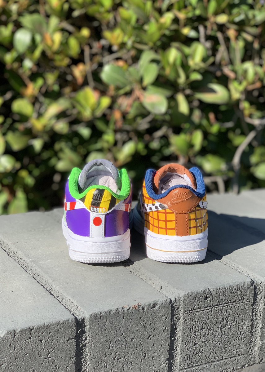 schmidtink's tweet photo. Toy Story's Woody &amp; Buzz 
Air Force 1 Toddler 
By Schmidt Ink Customs https://t.co/UYcc1kL7oB
