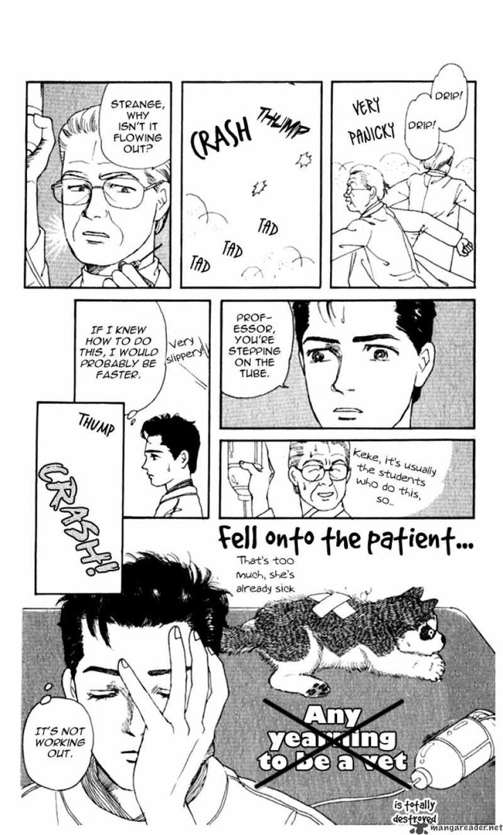 22. Animal Doctor - Noriko Sasaki. It's about humorous adventures of a Hokkaido veterinary student, his friends, and his dog, learning how to care for all kinds of animals. I just love her comical expressions. One of my life favorite comic. Her "Heaven?" ( ???) is also ??? 