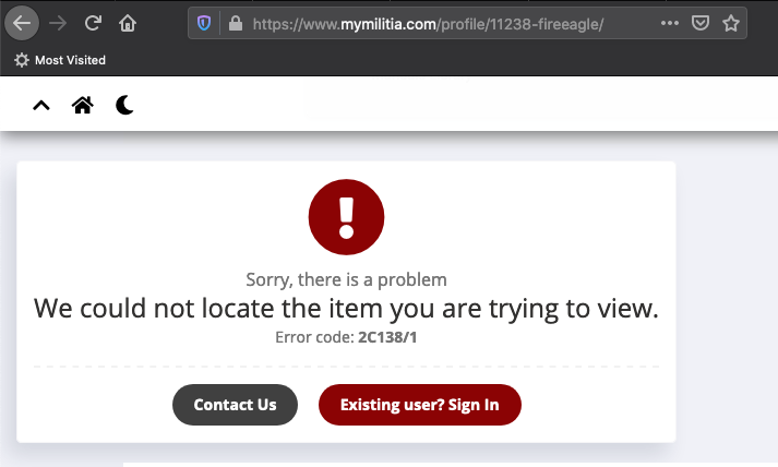 27/ Looks like someone's trying to scrub his militia profile, lol.Too bad the internet is forever, and I archived it, you nerd.  https://archive.is/sZjlA&nbsp;