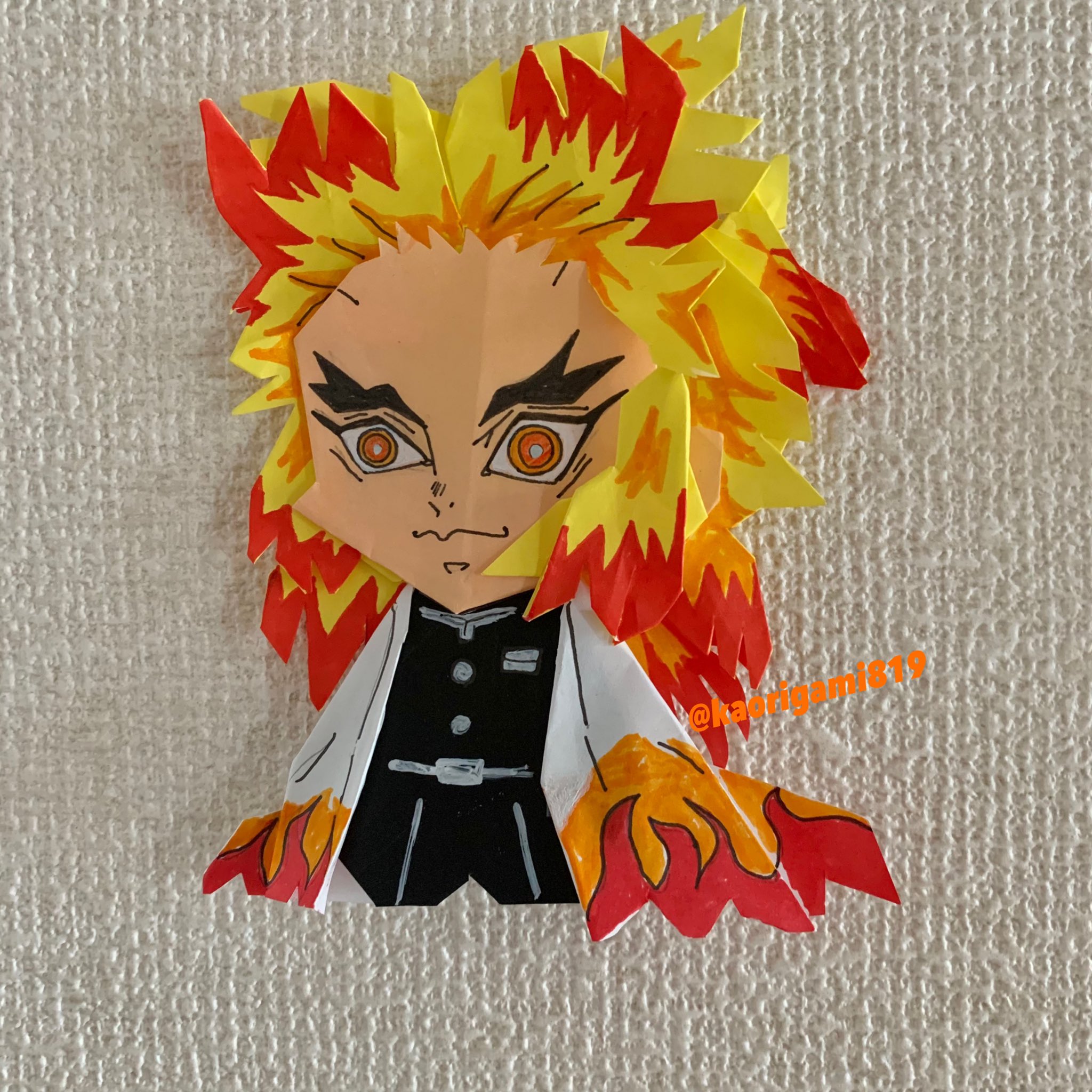 かおりがみ No Twitter 煉獄さん おりがみ 鬼滅の刃 無限列車編 鬼滅の刃折り紙 T Co Uhgdluiitf Twitter