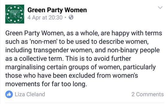 "Non-men" - The Green Party (UK)