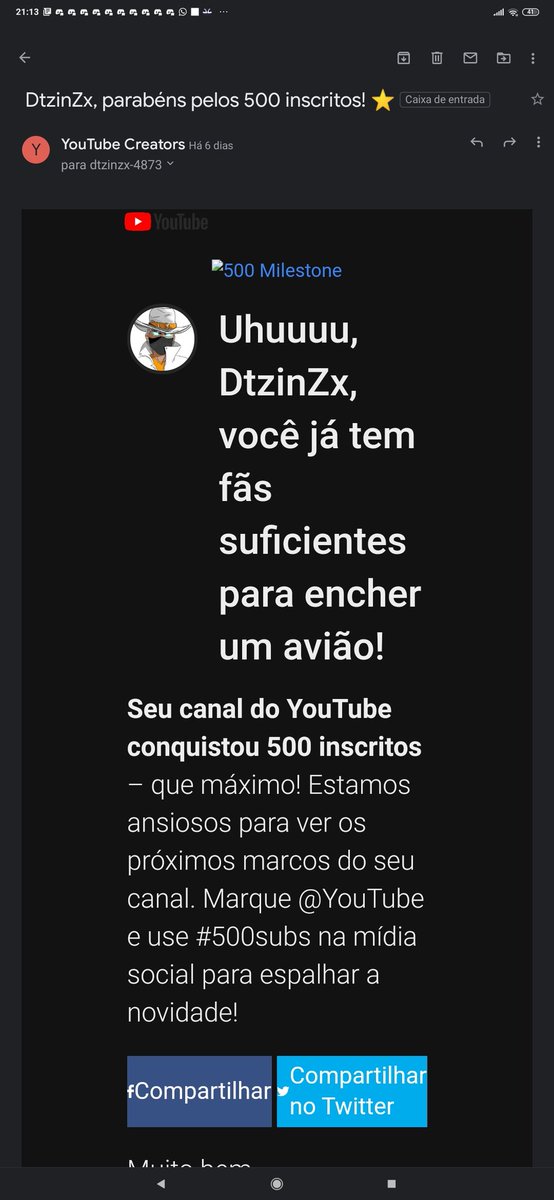 DtFlash_'s tweet image. Eu triste por não recebe o emeil de comemoração de ,1k de inscritos @TeamYouTube