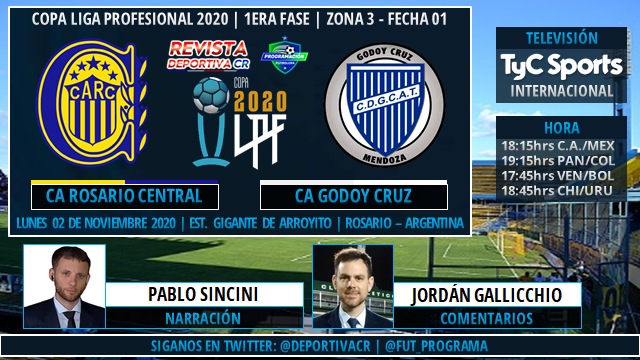 DeportivaCR's tweet photo. #AHORA
🏆 @LigaAFA 2020 | Primera Fase | Fecha 01
📺 @TyCSports Internacional
🇦🇷 @CARCoficial vs @ClubGodoyCruz 
🎙️ @pablosincini y @jordangallichio 
⏰18:15hrs C.A./MEX 19:15hrs PAN
📱🇨🇷 #LPFxTYCSports #DeportivaCR 

#Suscribite Canal de #YOUTUBE
Link: https://t.co/CygTM4gVCr https://t.co/sx4VOzVZD0