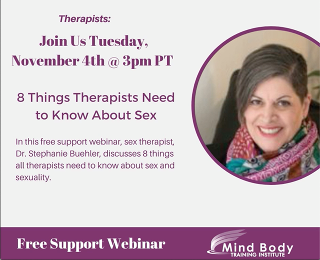 8 Things Mental Health Professionals Need to Know about Sex
North America: Wednesday, November 4, 2020, 3:00 PM Pacific/6:00 PM Eastern
Australia: Wednesday, November 5, 2020, 10:00 AM, Sydney, Australia
Sign up here, bit.ly/34T0nUu