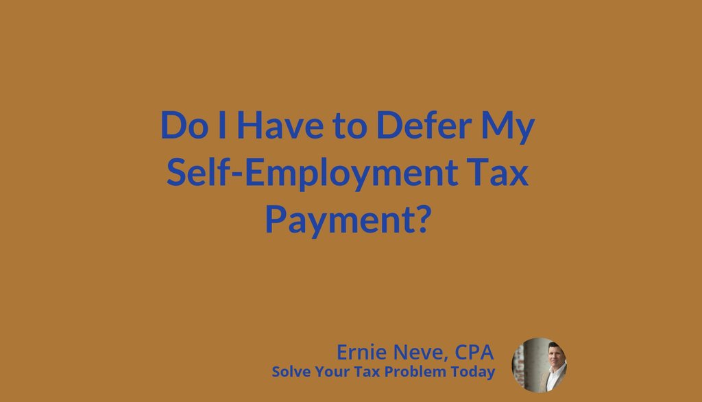 nevegroup's tweet image. If you defer, you pay the deferred portion in two equal installments: 50 percent by December 31, 2021, and 50 percent by December 31, 2022.

Read the full article: Do I Have to Defer My Self-Employment Tax Payment?
▸ lttr.ai/YmGw

#PermalinkPotentialEstate