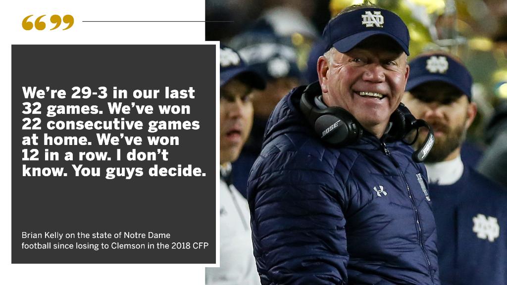 ESPNCFB's tweet photo. Is Notre Dame among CFB’s elite? ☘️ https://t.co/LK86VcIWyF