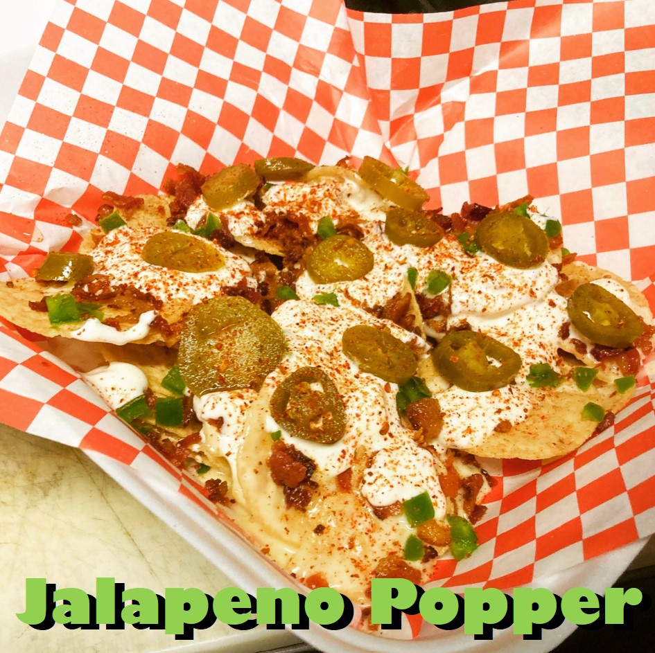 Jalapeno Popper Nachos (11/17-11/21): tortilla chips, house-made queso, bacon crumbles, diced fresh jalapeno, garlic cream cheese sauce, pickled jalapenos, and Backyard BBQ seasoningGet these specials before they're gone! Find out where at  http://newwingorder.com/find-us/&nbsp; (4/4)