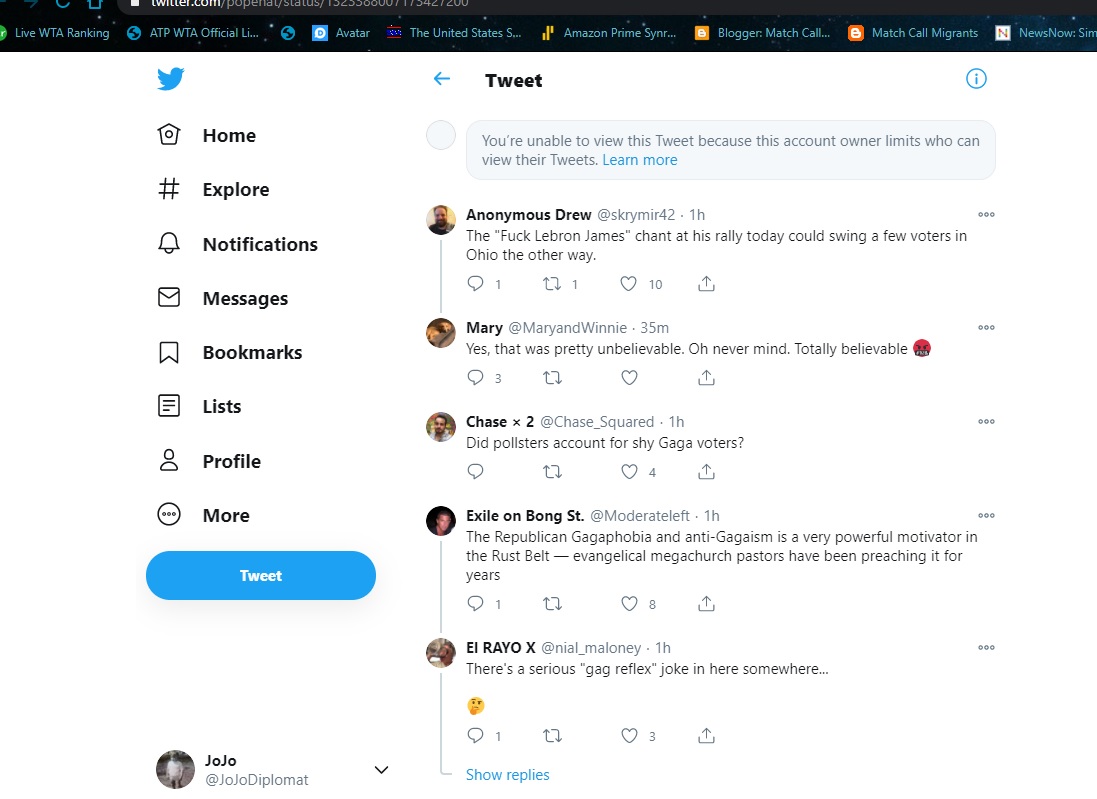 JoJoDiplomat's tweet photo. @Citizen1729 @Barryhallphd Ok, how much time?  Que siempre?

Today only re complaint -apparent subsconscious outrage, indignation - ignored by #Popehat

OK literally 30+ min. I'll never back for doing research "WHY POPEHAT?".

Exhibit A+B: what I 🙈+ ONLY Tweet rule found🙄 https://t.co/Jl2A8GgDQM
