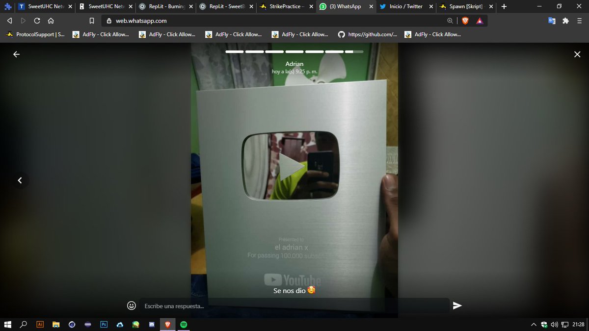 @Adrian555014 Felicidades bro por los 100k y por la placa, a por mas mi pana <3
