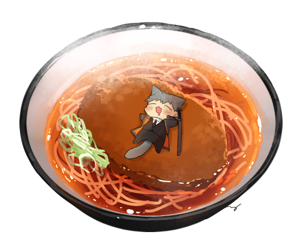 1boy food solo male focus animal ears noodles bowl  illustration images