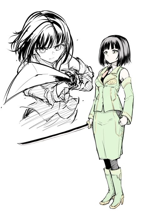 和服で日本刀を持っているのも統一感があって美しいと思いますが、そうでない普段の服装で日本刀を持っているのも、「なななっ何でそんなの持ってるの?!」という非日常的な異質さと、そこから来る恐怖や狂気を感じられて好きです。 