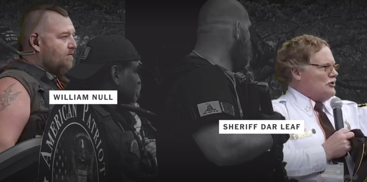 In Michigan, a county sheriff appeared on stage with a member of a militia group who was later charged with plotting to kidnap  @GovWhitmer, and he seemed to sympathize with their actions in an interview:  https://wwmt.com/news/local/neighbors-10-09-2020.