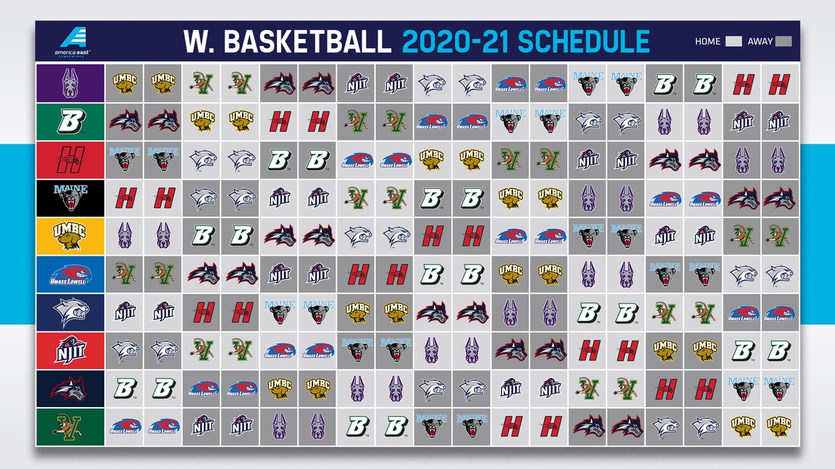 AmericaEast's tweet photo. 🏀 📅

Men's &amp; Women's @AEHoopsNews 2020-21 schedules!

📰 https://t.co/P0Jdl1MXlz https://t.co/d4xF759FEM