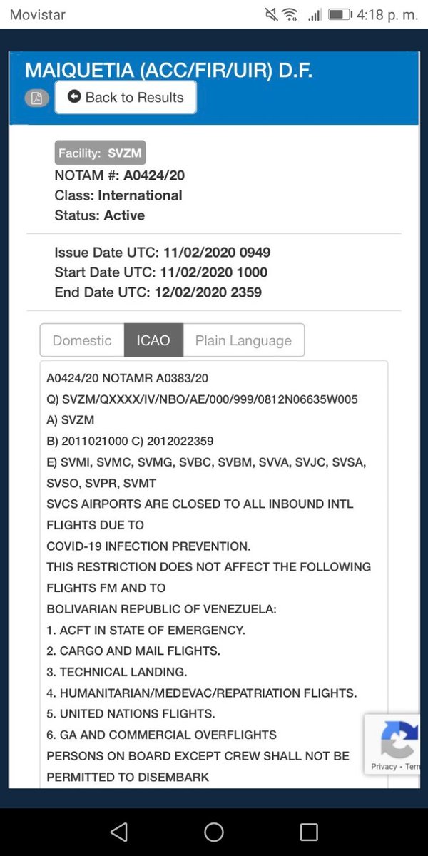 AATT8383's tweet photo. @DanielM54625975 @je_silgarces @LeonardoRamper1 @BajoLaLupaInfo En ese comunicado del INAC no especifica que sea hasta el 2 Dic, pero en el NOTAM como tal si especifica que se extiende la restricción de operaciones aéreas por el lapso de 30 dias. De todas formas no es definitivo que la apertura sea esa misma semana de Dic. Saludos! https://t.co/rm4GcpYyrF
