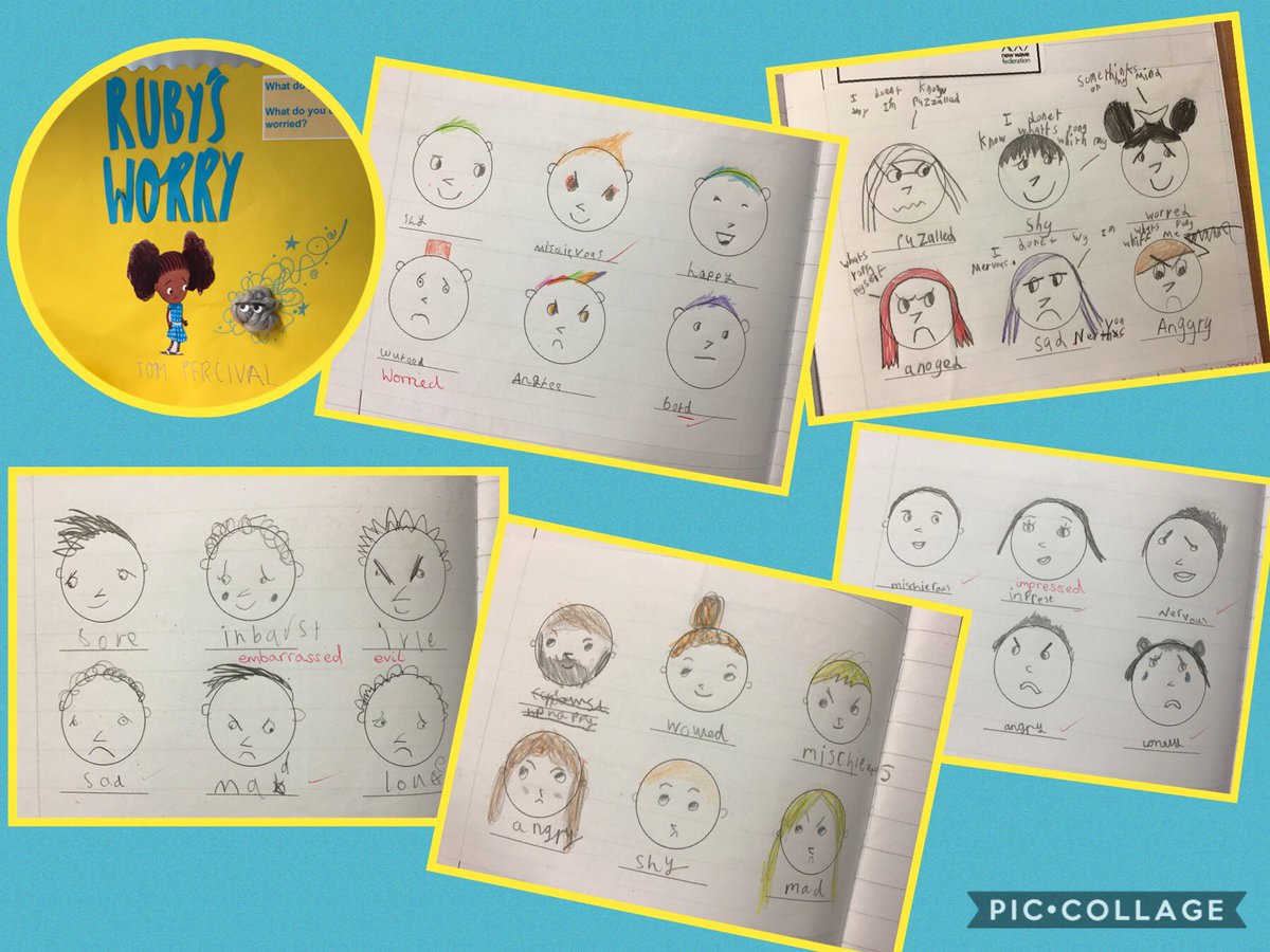 MrsCooperEdu's tweet photo. #Year2 @Grazebrook_Pri have been very expressive today, illustrating lots of different emotions we feel, inspired by @TomPercivalsays #Rubysworry #itsallintheeyebrows https://t.co/RlxiffA4RE