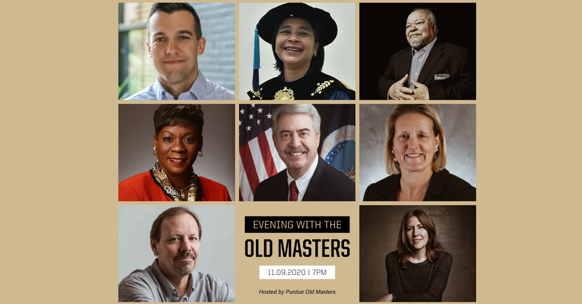 DON'T MISS <a href="/PurdueOldMsters/">Purdue Old Masters</a> next week Nov. 8-10: 2020 hybrid program includes 3 @PurdueEngAlums! Reini Wirahadikusumah (@PurdueCE), Luke Marklin (@PurdueCEM) &amp; Stacey Baitinger Burr (@PurdueIndEng). 
ℹ️ bit.ly/pu-old-masters 
💻11/9 @ 7PM youtu.be/oA368itmA3o
