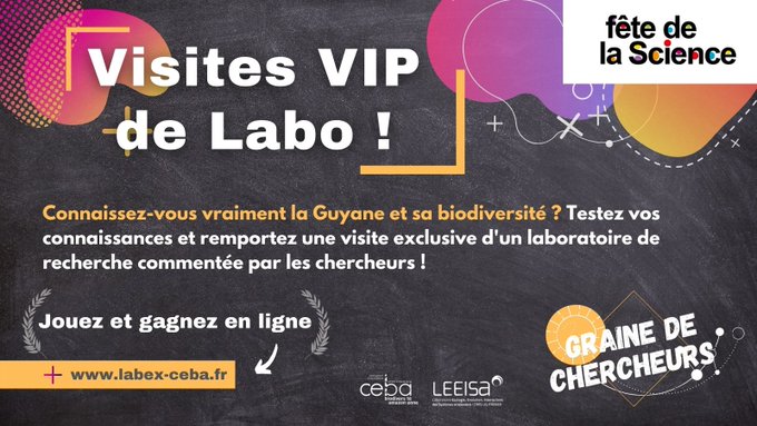 usr_leeisa's tweet photo. #FDS20 | Pour la Fête de la Science en #Guyane, le #LabExCEBA et l'@usr_leeisa vous invitent à tester vos connaissances sur la Guyane &amp; sa biodiversité : https://t.co/VxLyfSt3mM https://t.co/14DoklL5RT