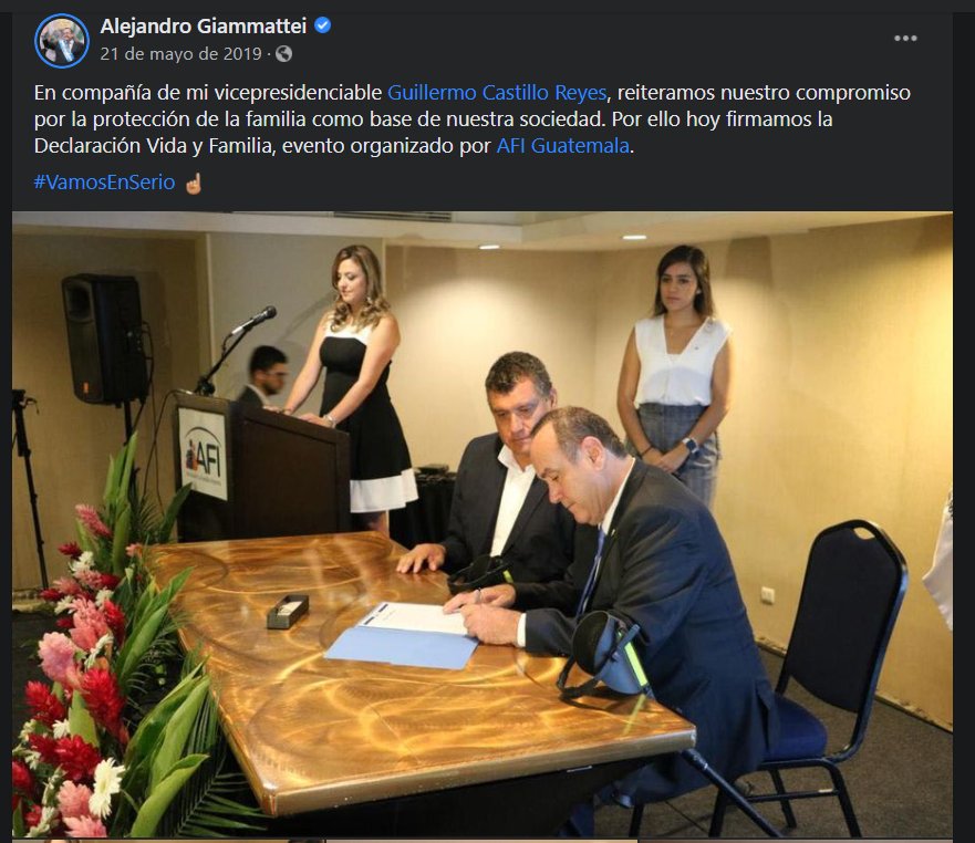 CarolQtv's tweet photo. Fui testigo en el año 2019 de la firma de la declaración "Vida y Familia", en la cual el actual Presidente @DrGiammattei adquirió el compromiso para proteger la vida desde la concepción, y a la familia. Los guatemaltecos exigimos coherencia #FueraPlannedParenthood #GuateAbortoNo https://t.co/pC3gmvDH0L