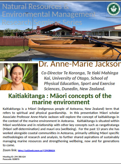 mauka2ma's tweet photo. Please join us for #NREMseminar with Dr. Anne-Marie Jackson @amaorijackson  on Wednesday (11/4/2020) from 3:30pm-4:20 HST ! https://t.co/IUZzsaVNbt