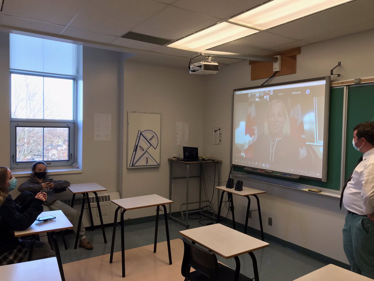 Thrilled that <a href="/JustinTrudeau/">Justin Trudeau</a> and <a href="/cathmckenna/">Catherine McKenna</a> took the time to visit my classroom <a href="/ImmaculataOCSB/">Immaculata High School</a> to chat about life and school in the pandemic!

My students were excited and engaged. Certainly an experience they will never forget. Thank you both so much!
<a href="/OttCatholicSB/">Ottawa Catholic School Board</a> #whymac