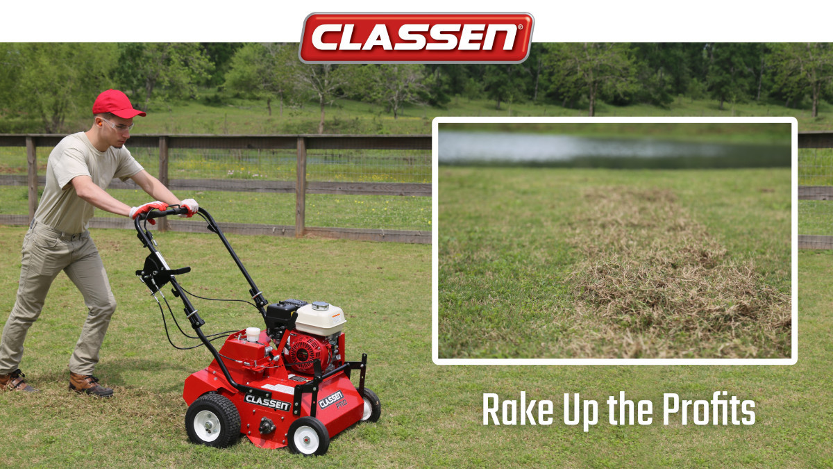 Use a turf rake to remove thatch. Thatch can harbor mosquitoes. Use a Classen Turf Rake to improve lawn health. You'll rake in the profits. #rakeuptheprofits #healthylawns #classenturfrake #rentclassen #classenturfcare classenturfcare.com/product-catego…