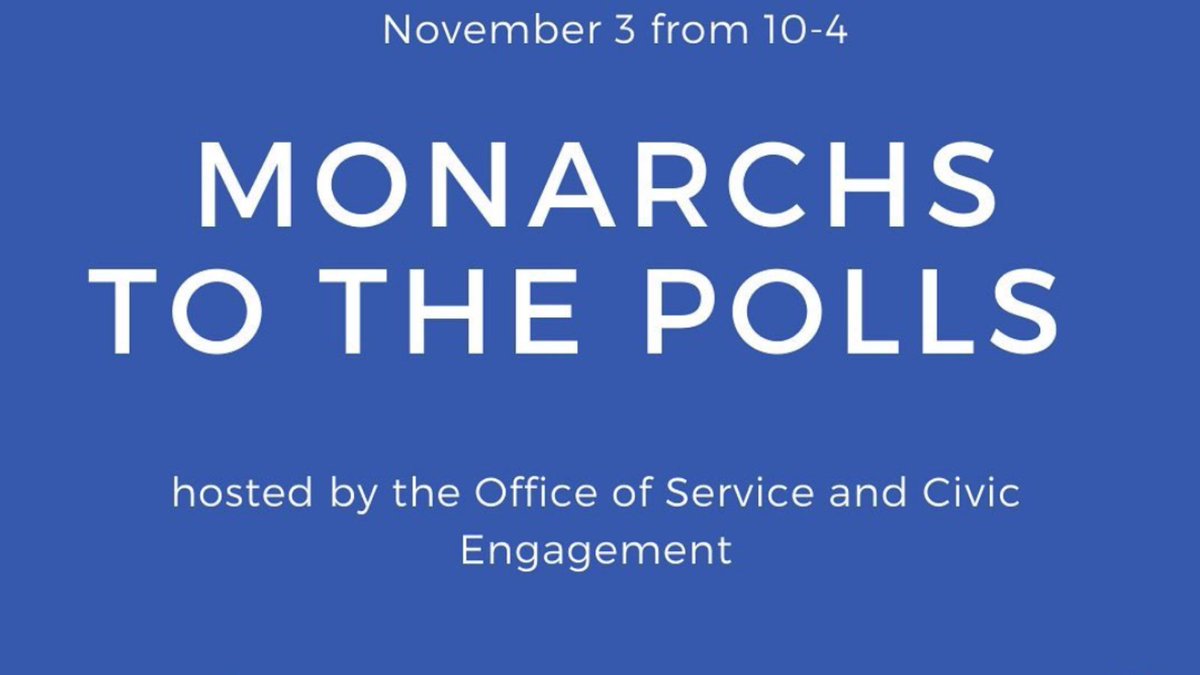 Walk to the polls with other Monarchs tomorrow at 10 a.m. Meet at Kaufman Mall. #ODUVotes #VoteReady <a href="/oduvotes/">oduvotes</a>