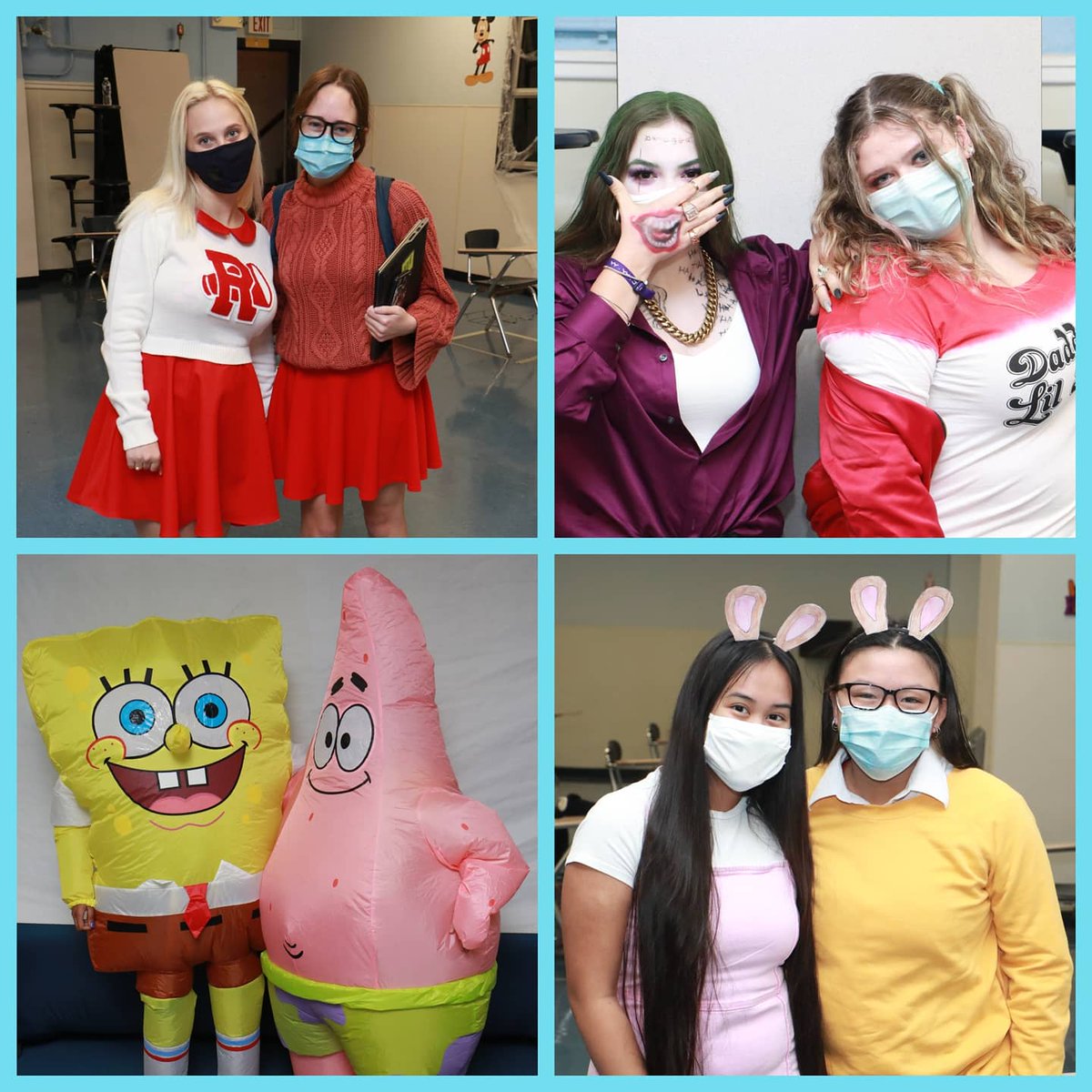 HallahanCGHS's tweet photo. Last week the #Hallahan Class of 2021 along with faculty &amp; staff dressed up for Halloween. Costumes were great &amp; a fun time was had by all.  💚💙💛♥️ https://t.co/nwvcIjNB5Z