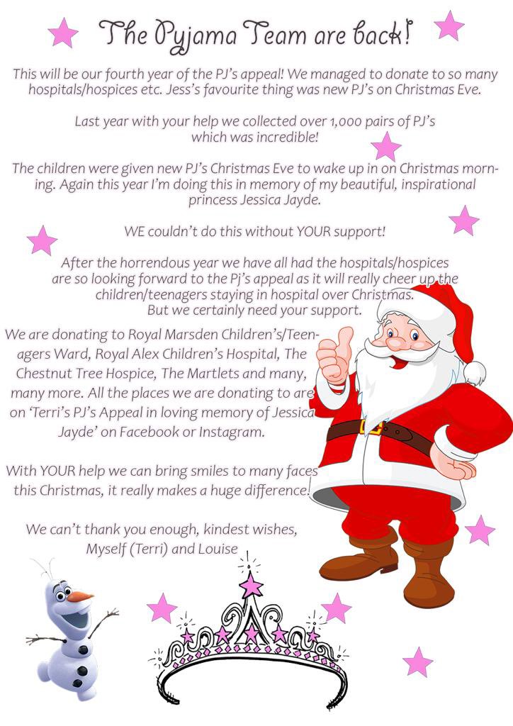 terripoppyx's tweet photo. Please help me make my beautiful angels wish come true by helping donate New Pj’s to children/teenagers spending Christmas in hospital or hospices. This is our 4th year and all Pj’s are handed out Christmas Eve. This Christmas will be super tough with only one parent 🎄💗💙🎄 https://t.co/XYkWLry3e6