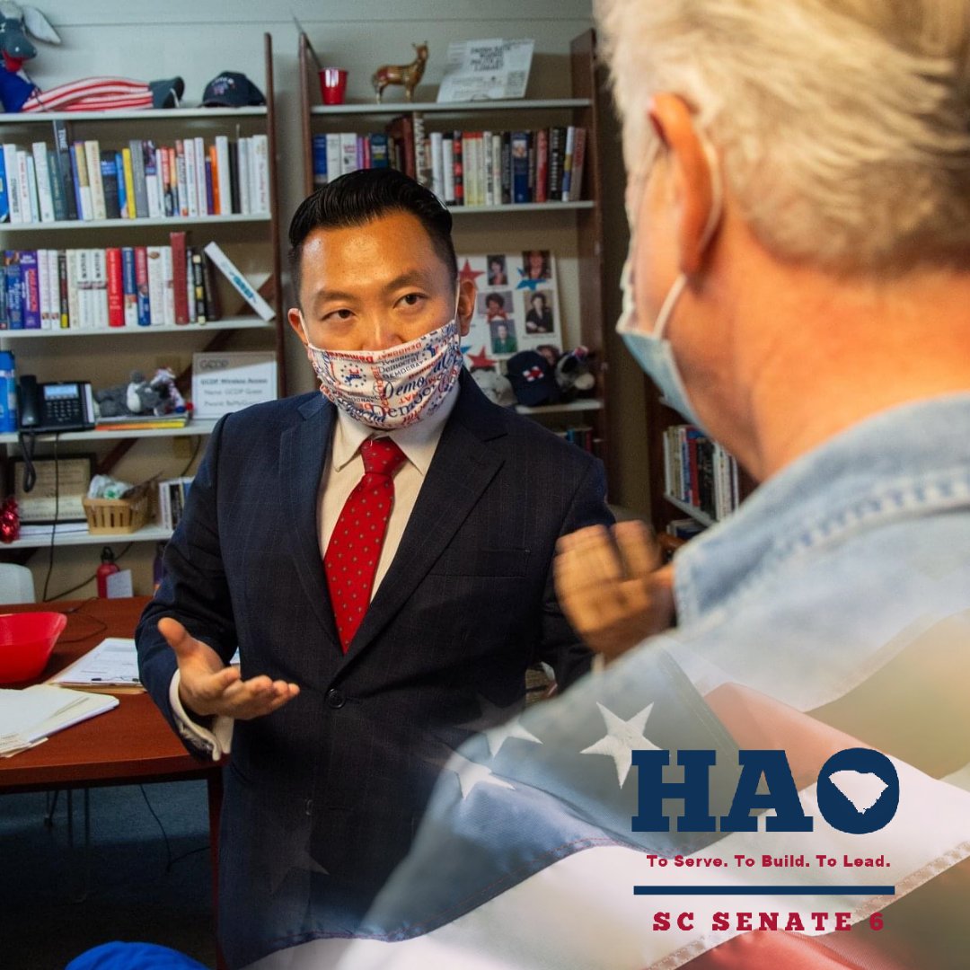 HaoWuSC's tweet photo. It has been an honor to share my plans to bring progress and fresh ideas to the Statehouse. Win or lose, I will still continue to actively serve our community by investing in small businesses, rehoming fellow veterans, and mentoring in at Monaview Elementary. https://t.co/90wNm319gN