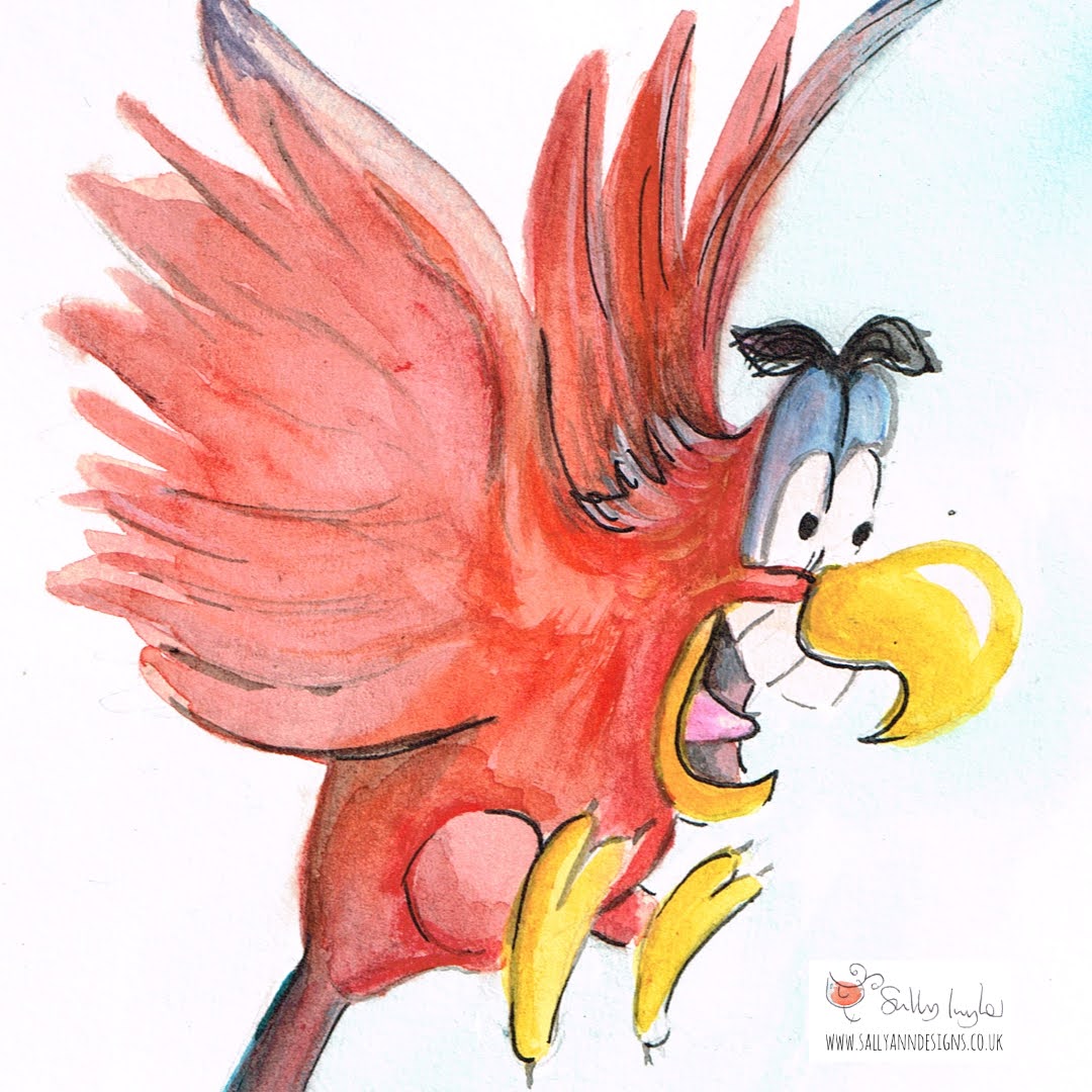 SallyJTaylor's tweet photo. IAGO, a bad tempered Parrot featured in #Aladin. This weeks @AnimalAlphabets is I. #animalaphabets #fanart #hertshour #gouacheillustration #Kidlart #hertsvisualarts #weeklychallenge #storycharacter https://t.co/8ZcXBAWD7z