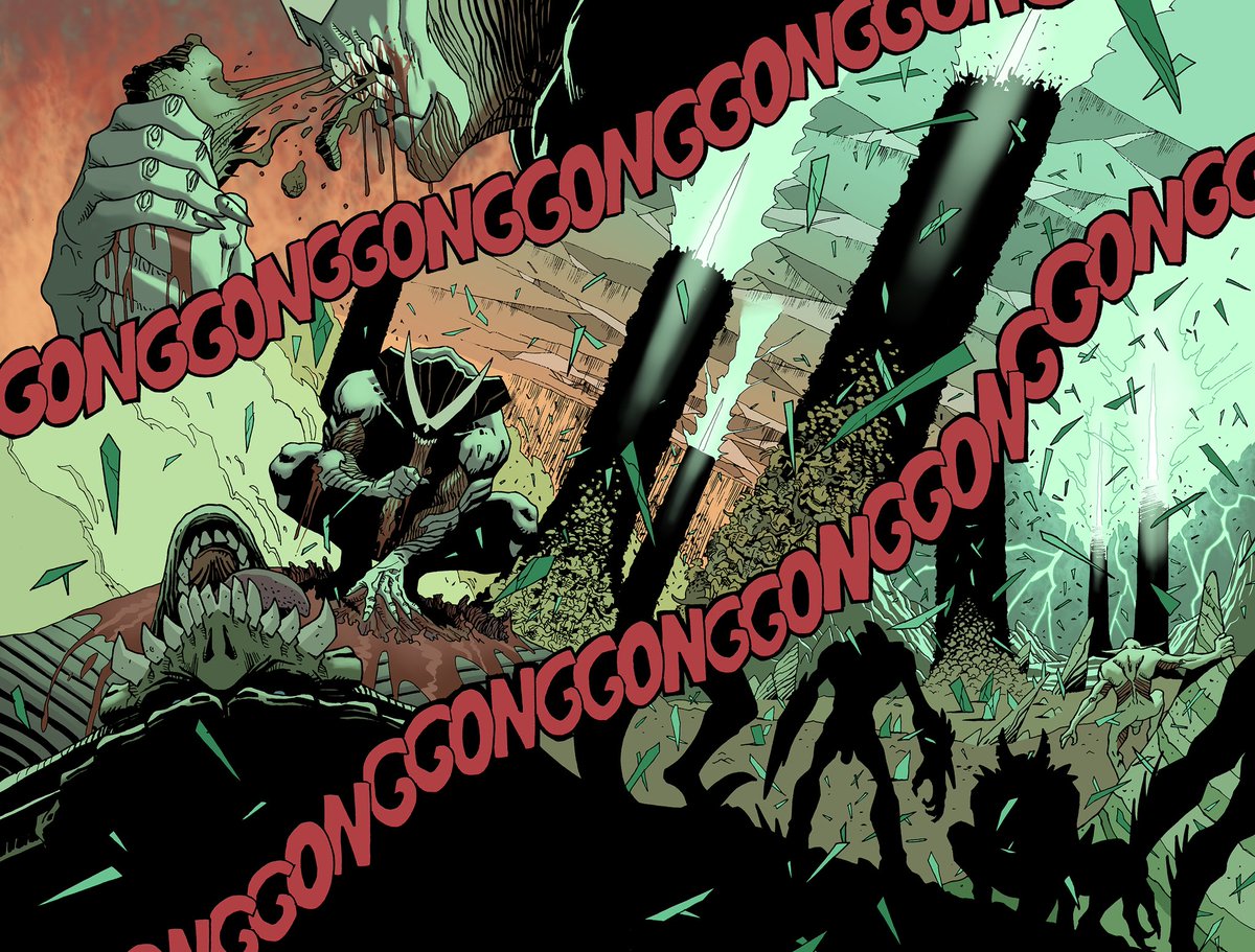 Kristian_Rossi's tweet photo. In #VoidWalker n°3 there's two double spread pages, one at the beginning and one at the end. I had a blast working on these two, playing with colors and composition. Pretty cool, right?

#alternacomics #comics #indiecomics #doublespread #sequentialart #makingcomics https://t.co/hQ7ZJbKROv