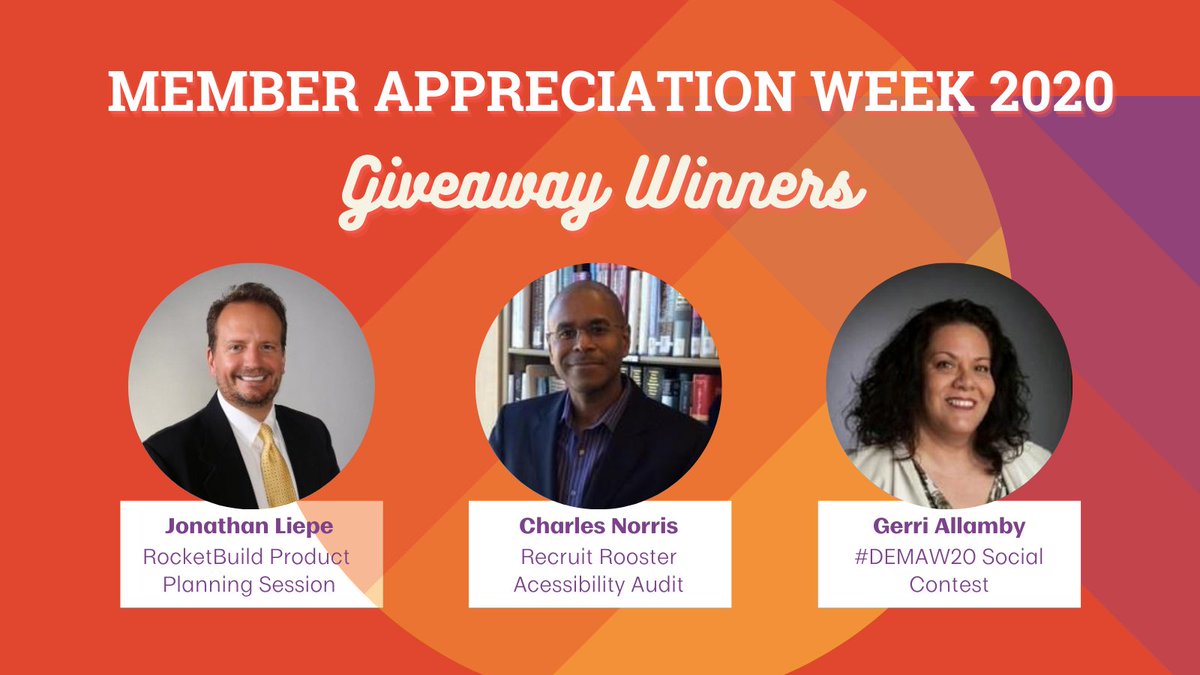 DirectEmployers's tweet photo. Member Appreciation Week (MAW) 2020 was a success — congratulations to our giveaway winners! Don't forget to complete the MAW survey for a chance to win a $25 Amazon gift card! #DEMAW20 #HR #HumanResources #FunAtWork #YourDE https://t.co/NQPsJXGqHS