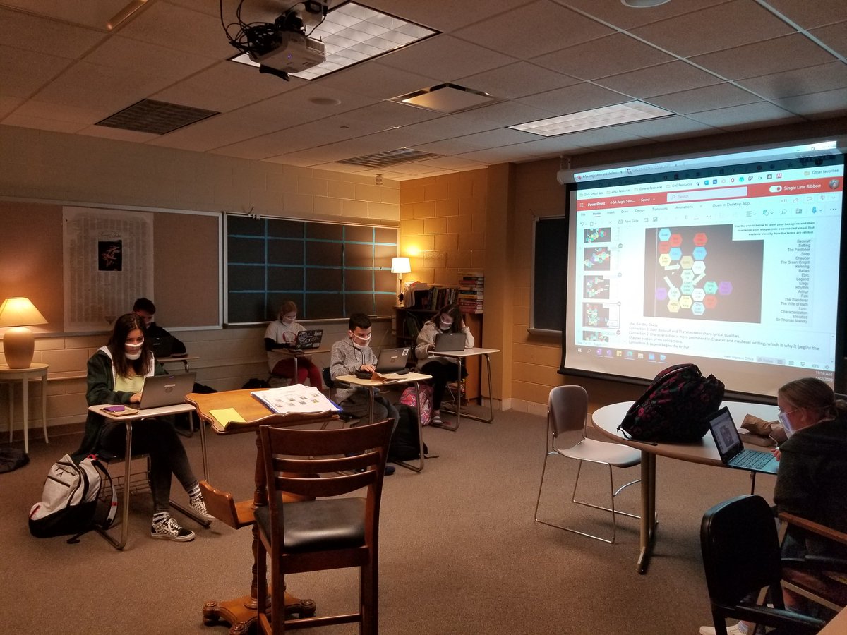HertzConnects's tweet photo. What happens when a teacher's English classes are moved into a traditionally math hallway &amp;  normal review games can't be played due to social distancing? Hexagonal Reviews! Connections &amp; constructive thinking all over the place! #APELConnect #hexagonalthining #LearnTogether304 https://t.co/EVJucoCOh4