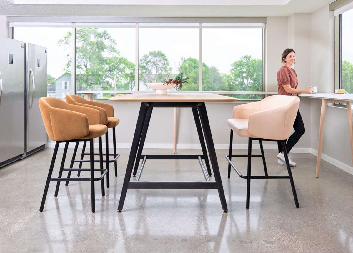 InterOffice's tweet photo. Can a chair feel as good as it looks?  Take a seat in the Kasura and the question is forgotten!  Offered in dining, lounge, bar stool, or meeting room options.  Kasura meets you wherever you are. https://t.co/4gcZ7cK8q4