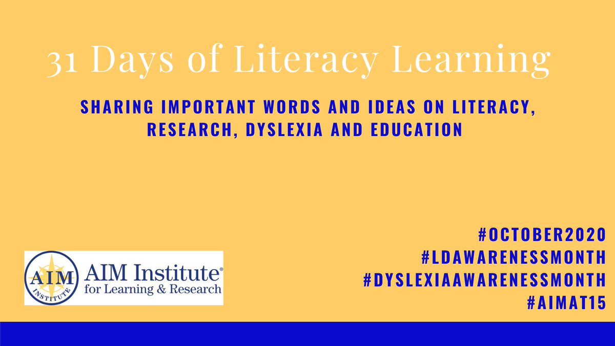AIMtoLearn's tweet photo. #31DaysofLiteracyLearning - October 2020 - We enjoyed sharing the literacy thoughts & ideas of so many experts over the past month. @FumikoHoeft requested a book of all the quotes and here it is! #DyslexiaAwarenessMonth #SOR #evidencebased #AIMat15 https://t.co/h9aauVr78e https://t.co/VPOjEsRWX6