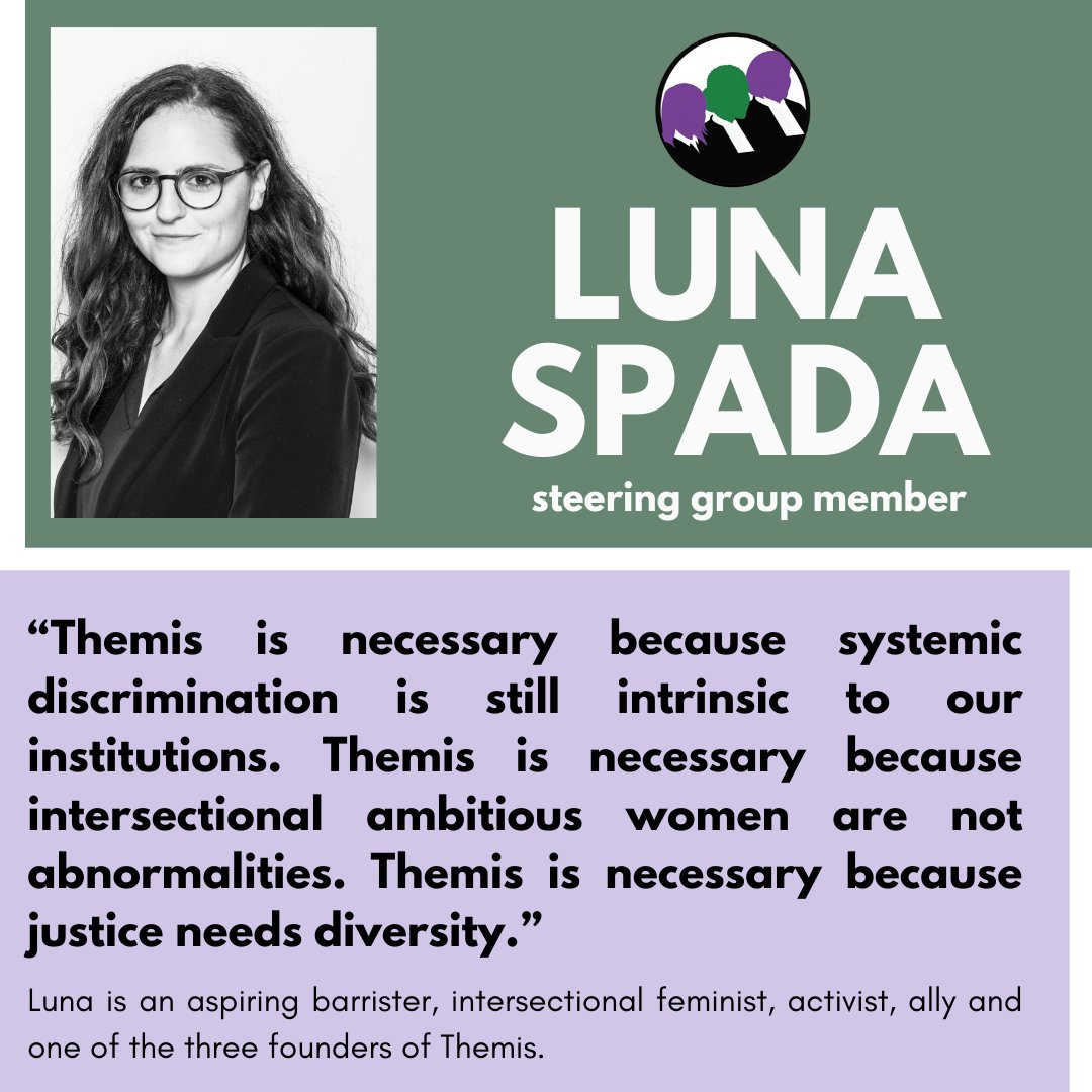 ThemisWomen's tweet photo. Introducing SG member @LunaSpada1! 

"Themis is necessary because justice needs diversity." 🙌

To join Themis, email us at themis.women@gmail.com #themis #womeninlaw #abarforall https://t.co/pIqI6kVAUE