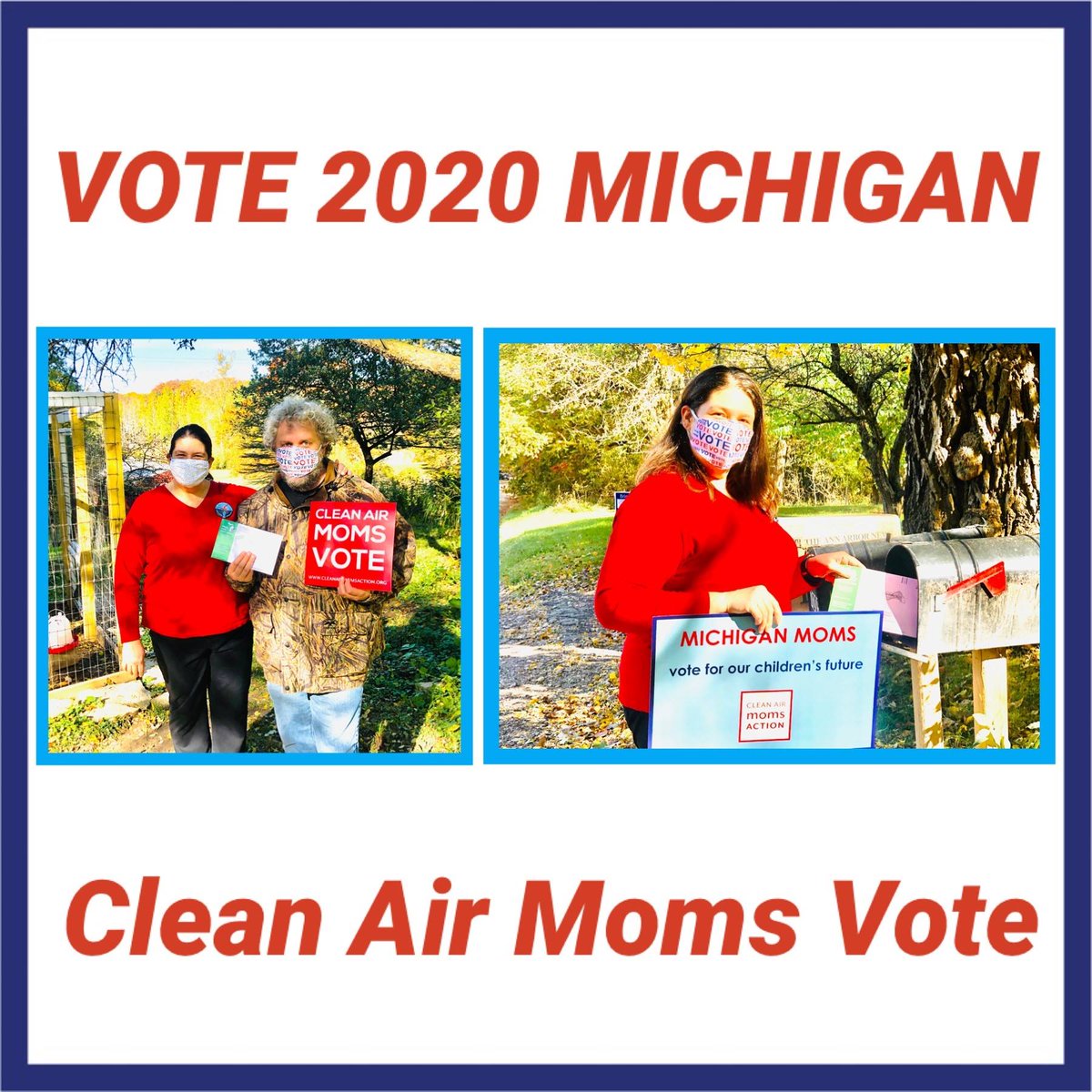 MomsAction's tweet photo. We are so grateful to Brian and Patti in #Michigan!  They are voting for their future and their kids!  Thank you so much! 
 
#Vote #ClimateAction #VoteLikeAMom #CleanAirMomsVote #mi #mivotes #votemi https://t.co/hMkM1cNWyw