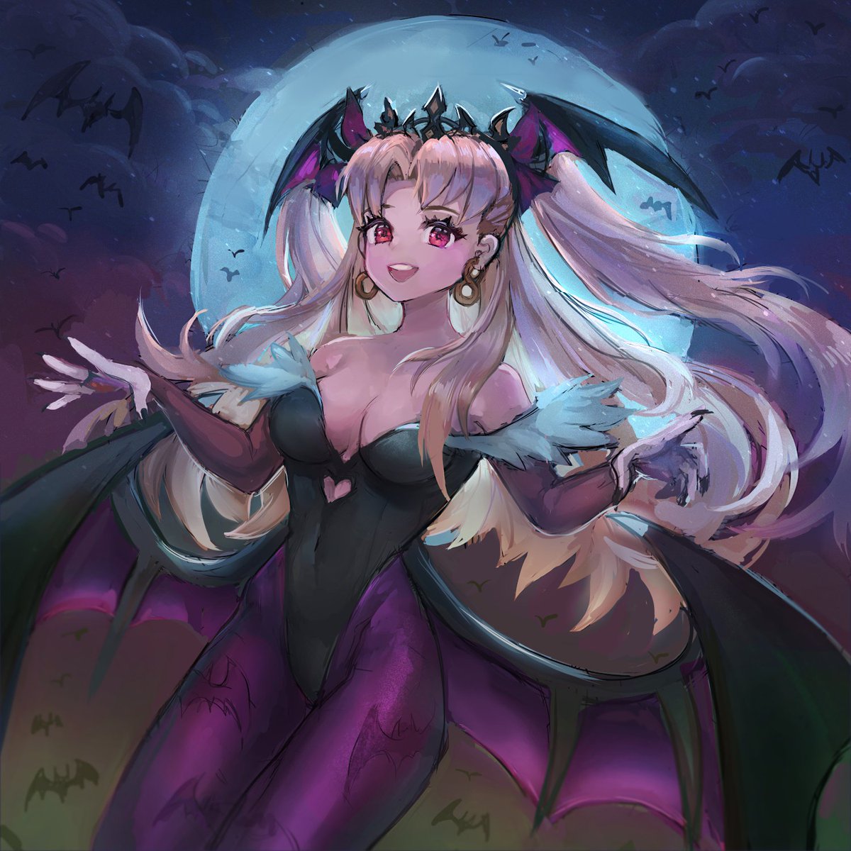 Mikiberryy's tweet photo. Day 1 Catalyst for Ereshkigal~
ft. Ereshkigal x Morrigan Aensland from Darkstalkers
Never too late or early for Halloween art! 🦇 https://t.co/n6neiF3cpk