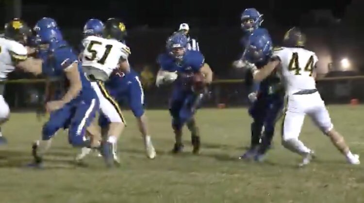 JasonButtJB's tweet photo. A big shout out to the O-line last Friday against a tough front from Tipton. Enjoying watching highlights of our talented backs hitting some good holes. https://t.co/pxY1MMUAlb