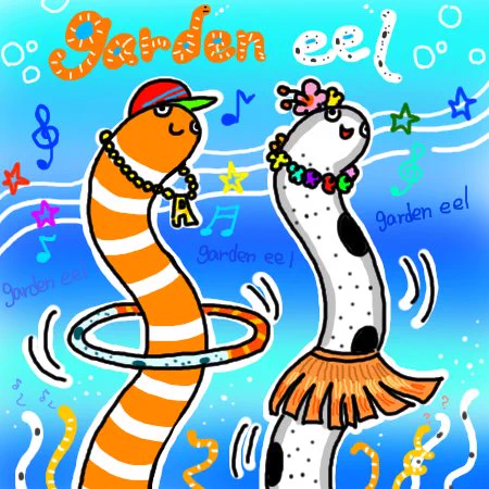 ダンス?ニシキ&amp;チンアナゴ
いつもより伸びています!

#チンアナゴ
#チンアナゴの日 
#イラスト
#イラスト好きと繋がりたい 