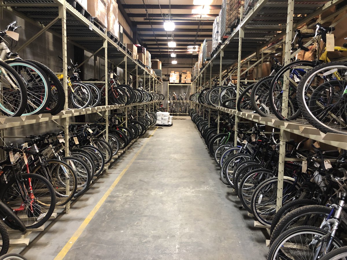 Bicycles are found quite often and stored at the warehouse. While some are evidence in a crime, others are found property. Many bikes will be donated to local nonprofits.